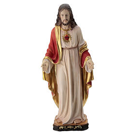 Sacred Heart colored resin statue, 100x30x30 cm
