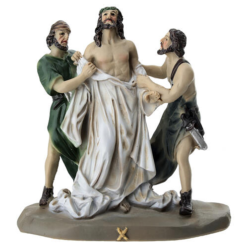 Way of the Cross, 14 stations for 15 cm Easter Creche, coloured resin 11