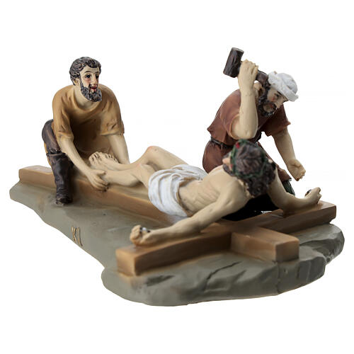 Way of the Cross, 14 stations for 15 cm Easter Creche, coloured resin 13