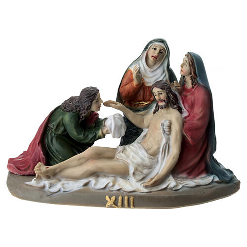 Way of the Cross, 14 stations for 15 cm Easter Creche, coloured resin 17