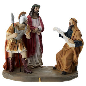 Via Crucis 14 stazioni 15 cm presepe pasquale resina colorata