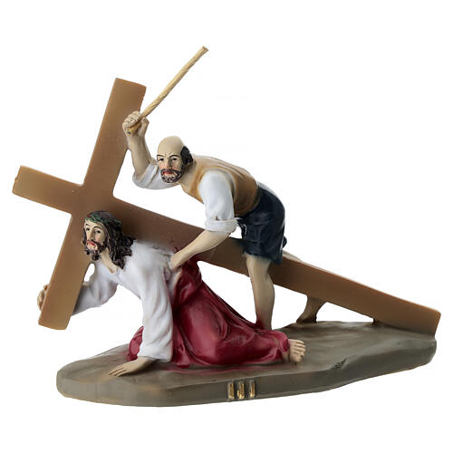 Via Crucis 14 stazioni 15 cm presepe pasquale resina colorata 4