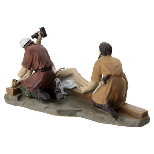 Via Crucis 14 stazioni 15 cm presepe pasquale resina colorata 14