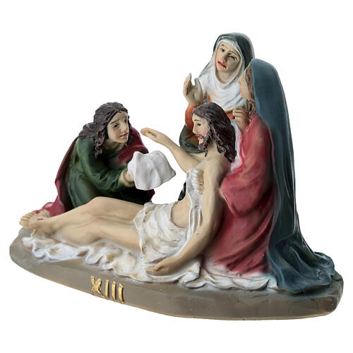 Via Crucis 14 stazioni 15 cm presepe pasquale resina colorata 18