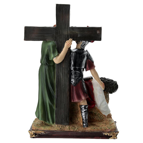 Way of the Cross, 15 stations for 20 cm Easter Creche, coloured resin 15