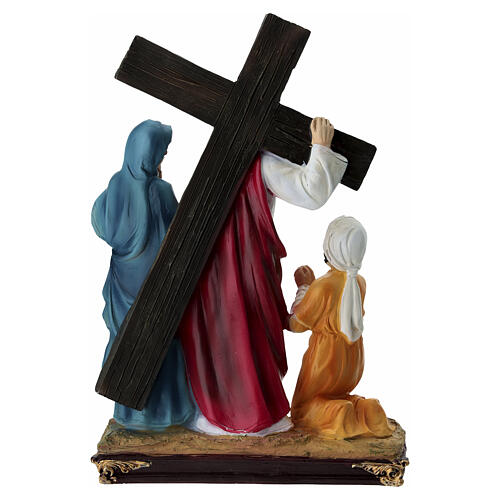 Way of the Cross, 15 stations for 20 cm Easter Creche, coloured resin 17