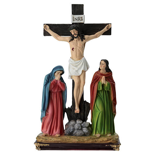 Way of the Cross, 15 stations for 20 cm Easter Creche, coloured resin 25