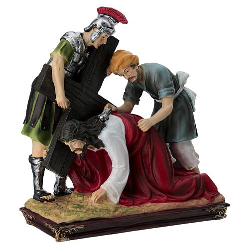 15 Stazioni della Via Crucis 20 cm resina presepe pasquale colorato 6