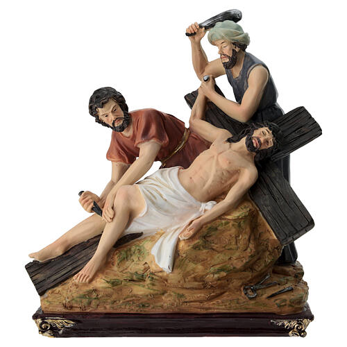 15 Stazioni della Via Crucis 20 cm resina presepe pasquale colorato 22