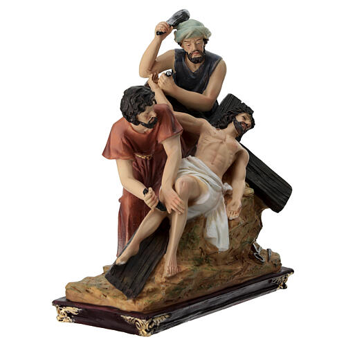 15 Stazioni della Via Crucis 20 cm resina presepe pasquale colorato 23