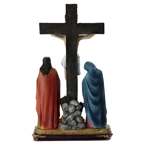 15 Stazioni della Via Crucis 20 cm resina presepe pasquale colorato 26