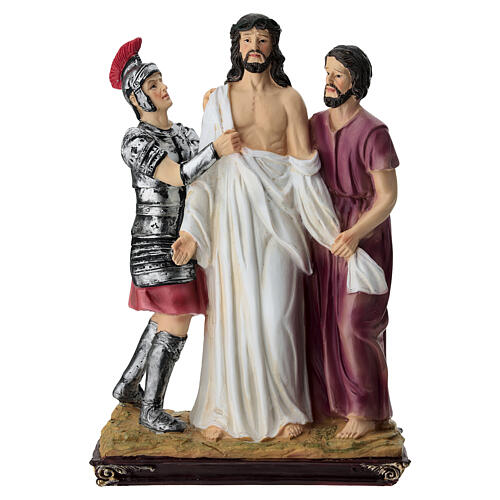 Stations of the Cross in colored resin, 15 stations, approx. 20 cm 20