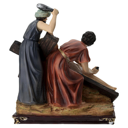 Stations of the Cross in colored resin, 15 stations, approx. 20 cm 24