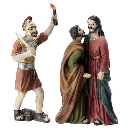 Il bacio di Giuda 10 cm presepe pasquale resina 1