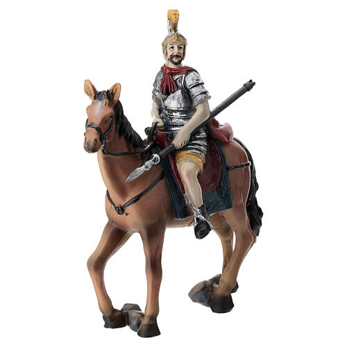 Tres soldados con lanzas y caballo 10 cm belén pascual 2