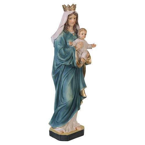 Virgen con vestidos azules y Niño Jesús 40 cm de resina 3