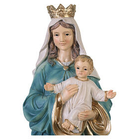 Madonna con vesti azzurre e bambin Gesù 40 cm in resina