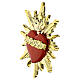 Sacred Heart Wall Decoration Gold Finish with Red Heart and Rays, 15x15 cm s2