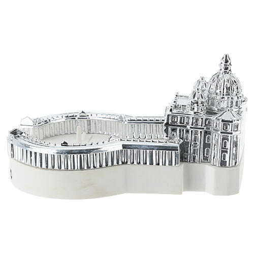 Miniatura San Pedro de resina efecto plata brillante 5 cm 4