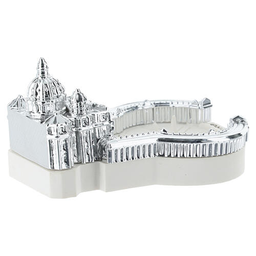 Miniatura San Pedro de resina efecto plata brillante 5 cm 5