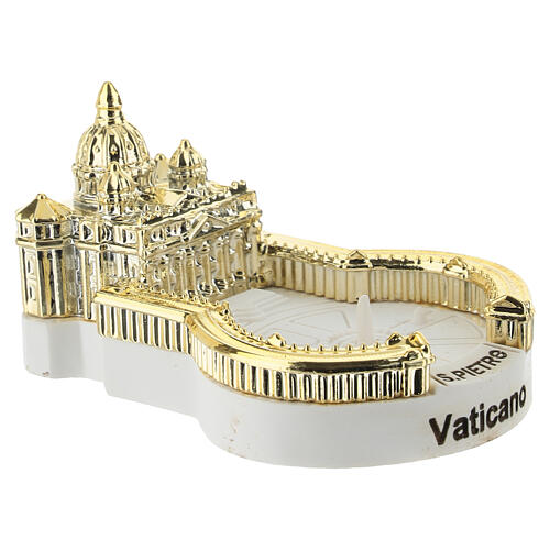 St Peter's Basilica miniature, glossy gold finish, 2 in 3