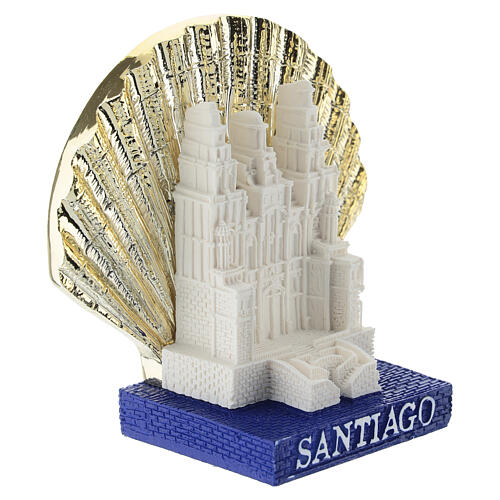 Santiago de Compostela miniature figurine with golden shell, 10 cm 3