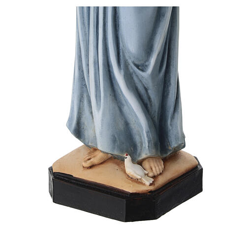 Painted resin-and-plaster statue of the Virgin with Child, blue, 8 in 6