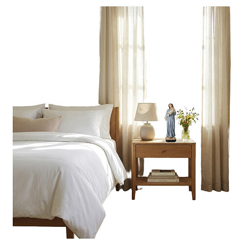 Statue Vierge à l'Enfant bleue résine poudre de plâtre 20 cm 2