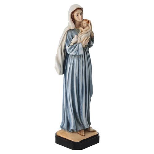 Virgin Mary with Baby Jesus Statue in Blue, Resin and Plaster 20 cm 4