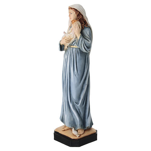 Virgin Mary with Baby Jesus Statue in Blue, Resin and Plaster 20 cm 7