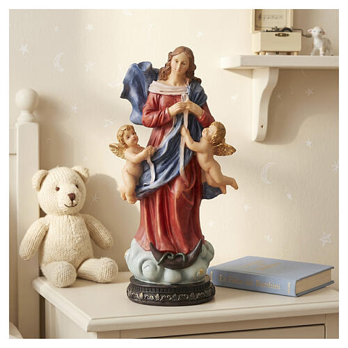 Estatueta Nossa Senhora Desatadora dos Nós 20 cm resina pintada à mão 2
