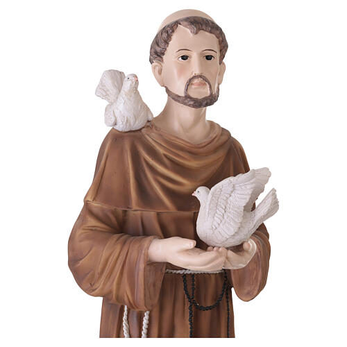 Saint Francis statue in painted fiberglass 100 cm for outdoor use 5