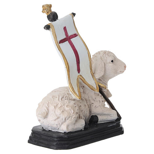 Agneau pascal statuette résine 12 cm peinte main 5