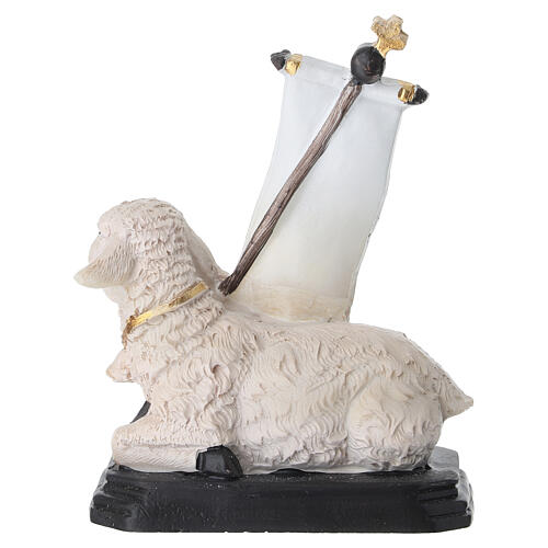 Statuetta Agnello pasquale dipinto a mano resina 12 cm   6