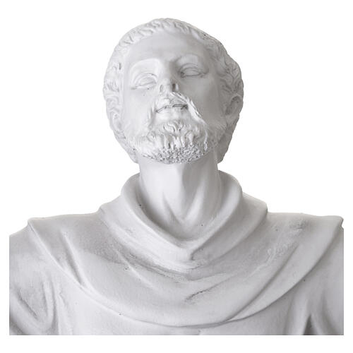 Saint Francis of Assisi statue in white resin 60 cm with animals 4