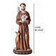 Estatua San Francisco de Asís 60 cm resina pintada tórtolas y cervato s3