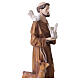 Statue Saint François d'Assise avec tourterelles et faon en résine peinte 60 cm s9
