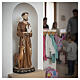 Statua San Francesco d'Assisi 60 cm resina dipinta tortore e cerbiatto  s2