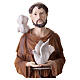 Statua San Francesco d'Assisi 60 cm resina dipinta tortore e cerbiatto  s6
