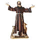 Statua San Francesco d'Assisi circondato da animali 20 cm resina colorata s1