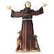 Statua San Francesco d'Assisi circondato da animali 20 cm resina colorata s5