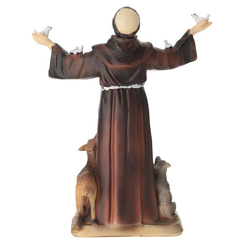 Saint Francis of Assisi statue surrounded by animals 20 cm painted resin 5