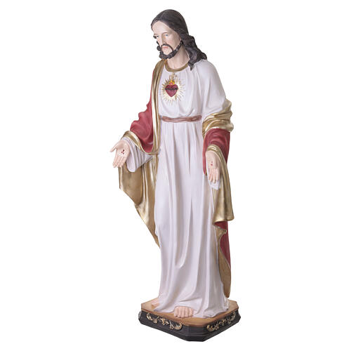 Estatua Sagrado Corazón 120 cm fibra de vidrio pintada a mano para exterior 7