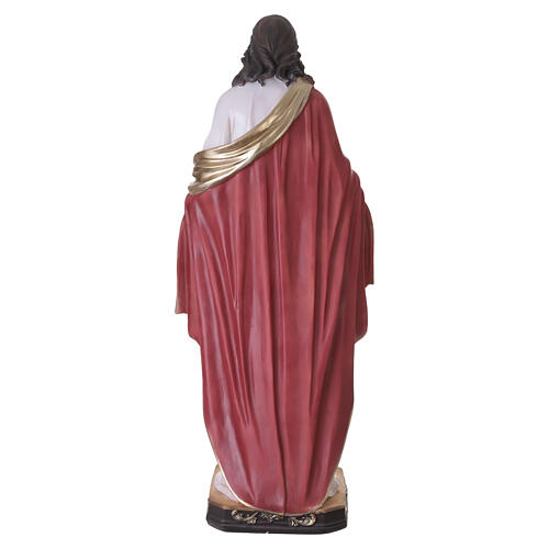 Estatua Sagrado Corazón 120 cm fibra de vidrio pintada a mano para exterior 13