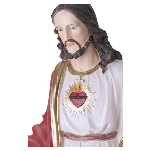 Sacred Heart of Jesus statue 120 cm hand-painted fiberglass for outdoor use 5