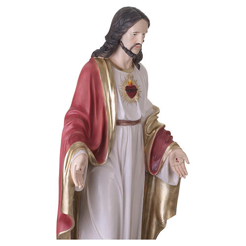 Sacred Heart of Jesus statue 120 cm hand-painted fiberglass for outdoor use 10