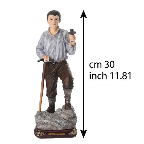 Hand-painted resin statue of Pier Giorgio Frassati, 12 in 3