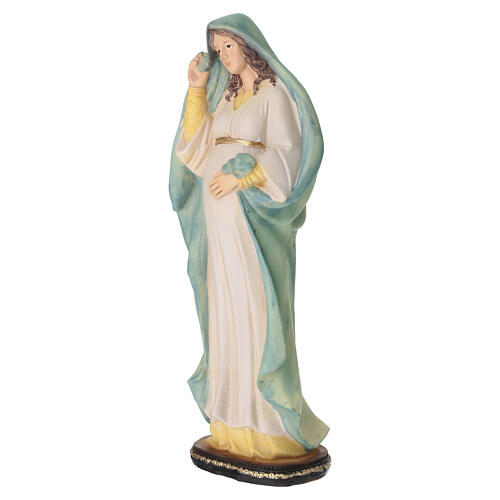 Holy Mary pregnant statue in painted resin, 12 in 6