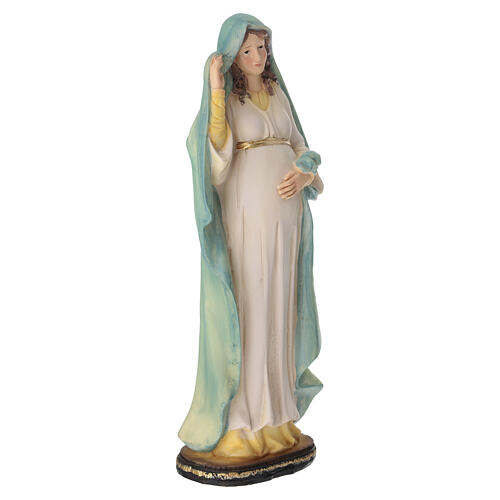 Estatua Virgen embarazada de resina pintada 30 cm 5