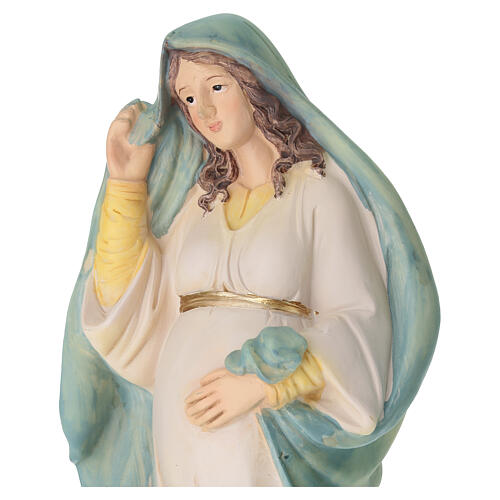 Statua Maria incinta in resina dipinta 30 cm 4